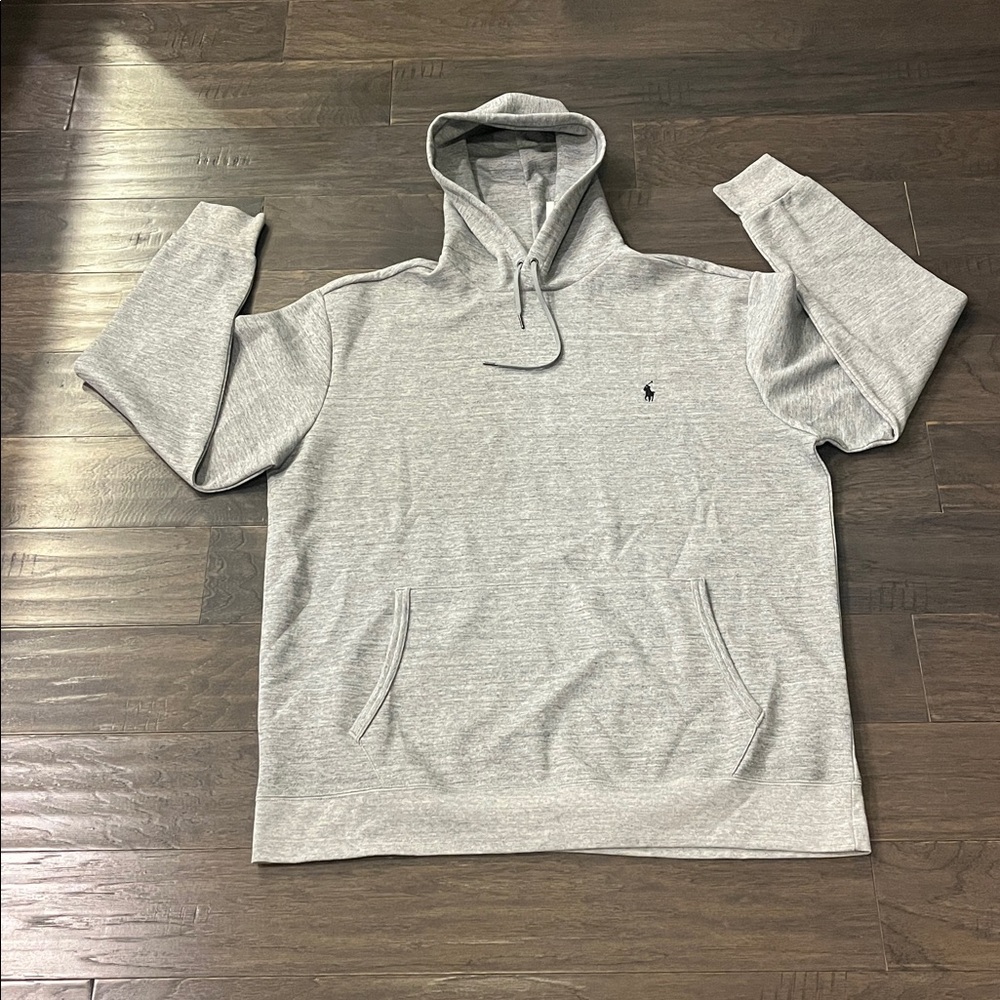 Polo Ralph Lauren Double Knit Hoodie Sweatshirt heather grey Mens XLT XL Tall